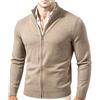 HEONSATI Cardigan da Uomo a Maglia Leggero con Colletto Rialzato e Zip | Cappotto Casual a Maniche Lunghe In Pile Sottile Cardigan In Cotone Curvy Maglione Maglia Con Cerniera Frontale Aperto Calda