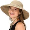 AYPOW Donna Cappello da Sole con Tesa Larga, Protezione UV Traspirante Cappello Pescatore, Impermeabile Rapida Asciugatura Estivi Cappellini da Spiaggia per Escursionismo Campeggio Giardinaggio