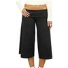 Svuitmsl Pantaloni svasati da donna a gamba larga a vita bassa da yoga palazzo elastico casual culotte Capri pantaloni