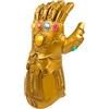 SINSEN Guanto Thanos Infinity con luce a LED per festa di Halloween | Thanos - Guanto giocattolo con pietre in PVC, fantasy, guanto da guerriero dorato, per Halloween, cosplay