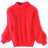 CHUSHEN Maglione da donna casual a trecce a maniche lunghe girocollo tinta unita pullover grosso, maglione in cashmere sciolto a tinta unita, maglione vintage da donna