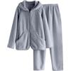 MODSGUE Tuta da casa in peluche in pile Teddy, invernale, caldo, elegante, pigiama da donna, in due pezzi, pigiama Teddy Fleece da donna, set da 2 pigiama con top e pantaloni lunghi