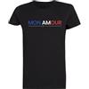 Generico Mon Amour T-Shirt Manica Corta da Donna Nera