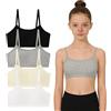 SEAUR Ragazze Reggiseno Cotone Sportivo Bralette con Spalline Sottili Moda | Senza Ferretto Tinta Unita Comfort 10-15 anni
