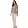 KYROS 3108 Pigiama Donna Lungo Invernale 100% Cotone Interlock | Morbido e Avvolgente con Polsini ed Elastico in Vita| Taglie S-XL | Limited Edition