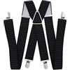 axy® HT352 - Bretelle per Vestiti da Uomo Larghe 3,5 cm con 4 Clip Forti a Forma di X Nero Schwarz-Weiße Punkte