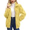 Couawaticy Giacca da donna a maniche lunghe con zip intera in morbido pile caldo