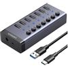 UGREEN Hub usb Ugreen USB 3.0 tipo A/C 7 porte 12V 2A Nero [90307]