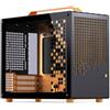 Jonsplus Case Jonsplus Z20 Micro-ATX Vetro temperato con maniglia per il trasporto Nero/Arancione