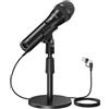 FIFINE TANK2 Microfono Dinamico USB/XLR | Microfono con Supporto da Tavolo per Voce, Podcast, Canto, Voice Over e Streaming