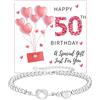 Halora 16°, 18°, 21°, 30°, 40°, 50°, 60° compleanno, regalo per donne e ragazze, braccialetto con perline in argento Sterling 925 regolabile con nodo a forma di cuore, regalo di compleanno con