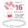 Halora 16°, 18°, 21°, 30°, 40°, 50°, 60° compleanno, regalo per donne e ragazze, braccialetto con perline in argento Sterling 925 regolabile con nodo a forma di cuore, regalo di compleanno con