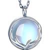 Unified Jewellery Collana da donna con ciondolo in pietra di luna color argento, elegante temperamento con corna di cervo e clavicola, gioielli di lusso, collari alla moda, zirconia cubica 1257