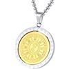 FerneeButy Ciondolo Bagua Otto Catena Collana 24 Pollici Acciaio Inossidabile Oro Argento Pendente Taiji Rotante 360°