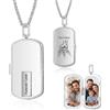 lorajewel Collana Uomo Personalizzata Collana con Foto Stile Piastrina Militare con Nome Ciondolo in Acciaio inox Regali per Lui Papà Festa del Papà, Natale