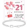 Halora 16°, 18°, 21°, 30°, 40°, 50°, 60° compleanno, regalo per donne e ragazze, braccialetto con perline in argento Sterling 925 regolabile con nodo a forma di cuore, regalo di compleanno con