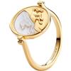 PANDORA Pegasus 164812C05 - Anello con medaglione reversibile placcato oro 14 carati e madreperla