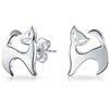 Bling Jewelry Orecchini A Perno Con Gattino Siamese Piccoli Minimalisti Stravaganti Carini E Dolci Per Donne E Adolescenti In Argento Sterling .925
