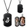lorajewel Collana Uomo Personalizzata Collana con Foto Stile Piastrina Militare con Nome Ciondolo in Acciaio inox Regali per Lui Papà Festa del Papà, Natale