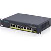 DIGITUS Switch di rete - 10 pollici 1U - 2,5 Gbit/s - 8 porte RJ45 | 1 uplink SFP+ da 10 Gbit/s - Non gestito - Per armadi di rete da 10 pollici (254 mm) - Nero