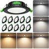 Laiebri Faretti LED da Incasso Cartongesso 230V 5CCT 5W Ø68-75mm Set 10 | IP44 Ultra Slim 25mm, 5CCT Luce Calda-Neutra-Fredda, Faretti LED Soffitto per Bagno Cucina Soggiorno, Nero