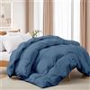 Deodar Piumino in Piuma d'Oca Matrimoniale Invernale 200x220 | 420gr/m² in Piumino e Piume per 4 Stagioni | Tessuto Puro Cotone | Lavabile | Certificato Öko-Tex e RDS | Blu navy