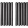 Deconovo Tende Oscuranti Termiche Isolanti con Occhielli per Camera Ragazzi 168x138cm 2 Pannelli Grigio Chiaro