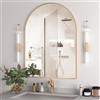 NEUWEABY Specchio da parete ad arco per bagno, specchio da bagno ad arco da 102 x 75 cm con cornice in metallo, specchio nero per mantello, camera da letto, ingresso, soggiorno