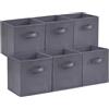 Lifewit Cubi Portaoggetti Pieghevoli, Cesti Portaoggetti in Tessuto, Scatole Portaoggetti con Manici, Scatole per Armadio, Vestiti, Giocattoli, 26,5 x 26,5 x 28 cm, 18 L, Set di 6, Grigio