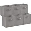 Lifewit Cubi Portaoggetti Pieghevoli, Cesti Portaoggetti in Tessuto, Scatole Portaoggetti con Manici, Scatole per Armadio, Vestiti, Giocattoli, 26,5 x 26,5 x 28 cm, 18 L, Set di 6, Grigio chiaro