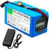 WSDAV Batteria al Litio Ricaricabile da 24 V 10 Ah con Caricabatterie | Batteria di ricambio, involucro in PVC, connettore: DC+XT60, con indicatore di carica.