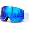 JQF Gear Maschera da Sci YH227 Occhiali da Sci OTG Regolabili Antinebbia | Occhiali da Sci OTG Unisex Regolabili Antinebbia Antipolvere Antivento UV Protezione Snowboard Neve Inverno
