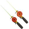 Marchfunny Canna da pesca compatta sul ghiaccio, 18,5 cm, leggera, 37 g, portatile | Lunghezza ultra corta di 19 cm, bobina di linea integrata, sensibilità all'azione dura, plastica robusta