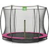 Exit Toys Trampolino EXIT Silhouette ø305 cm, con rete di sicurezza, da terra, rotondo, per bambini, rosa