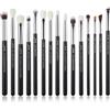 JESSUP Set di pennelli per il trucco degli occhi, modello T177, 15 pezzi, colore nero/argento