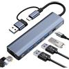 Selius Adattatore USB-C Ethernet 1000 m, hub USB 5-in-2 con 3 porte USB 3.0