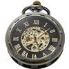 Whodoit Uncovered Orologio da tasca meccanico da uomo con catena, design romano scoperto, quadrante a catena, orologio da tasca meccanico per uomo