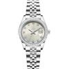 SHENGKE Donna cristallo accentato con banda in lega d'acciaio solido orologio Elegante vestito orologi al quarzo calendario per le donne