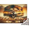 BWLPRNDZJGLQ Leone Maestoso Savana Africana Puzzle 1000 Pezzi Carta per Adulti Scena Selvaggia Focus Famiglia Relax Regalo Decorazione Casa 38x26cm/1000pcs