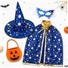 Yegookay Costume di Halloween per bambini, mantello da strega con cappello, zucca e borsa per caramelle