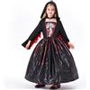 KTWSUEF Costume Vampira Bambina,Vestito Vampira Bambina con Collana,Gotico Dracula Medievale Costume Vampiro Bambino per Halloween Carnevale Cosplay