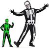 Dljkhzde Costume da scheletro di Halloween per bambini, tuta che si | Tuta intera che si illumina al buio, per ragazzi, design spaventoso, costume di Halloween, tuta intera