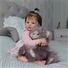 TKYFOYS Bambino Bambole Reborn 22 Pollici 55CM Realistica Neonata Bambola Realistica Baby Doll Corpo Morbido Tutta In Silicone Bambole Reincarnate Reale Aprire Gli Occhi