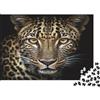 BWLPRNDZJGLQ Leopardo Puzzle 1000 Pezzi Carta per Adulti Sfondo Nero Gioco di Puzzle 1000 Pezzi Relax Casa Regalo Perfetto 38x26cm/1000pcs