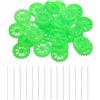 QUARKZMAN 30 Pezzi Ruote Auto Giocattolo 30mmx8mm Rotelle Di Plastica Verde | E 2mmx100mm Asta Rotonda Per Assi, Per Modelli DIY RC Auto Camion Barca Elicottero