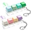 AIWXEEU 2 Pezzi Portachiavi Fidget Tastiera, 4 Tasti Clicker Antistress, Giocattolo Digitale Portatile per Ufficio Scuola Casa Viaggio, Multicolore Plastica 7.6 x 2.8 x 2 cm