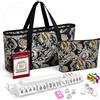 Valtriqo American Mahjong - Set di 166 piastrelle con 4 supporti in acrilico | Mah Jongg Tiles - Set da gioco con due borse, set Majiang da viaggio con accessori Mah Jong inclusi 3 dadi