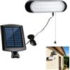 VETOLAKA Lampada a sospensione solare per interni ed esterni con interruttore a tiretto: cavo di prolunga da 5 m e pannello solare in cristallo, 20 LED, lampada solare per balcone, capanno, cucina e