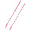 PEUTIER 2pz Spazzola di Paglia Silicone, 6mm + 8mm Spazzola Extra Lunga Pulizia Cannuccia Strumento Riutilizzabile Lavaggio Cannuccia Bottiglie Anello per Appendere Scovolini Pieghevoli (Rosa)