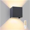 SYZM light G9 Applique da Parete Esterno/Interno con Lampadina Sostituibile IP65 impermeabile Lampada da Parete Esterne Alluminio Angolo del Fascio Regolabile Quadrato Cubo 10CM Antracite, 3000K Luce Caldo